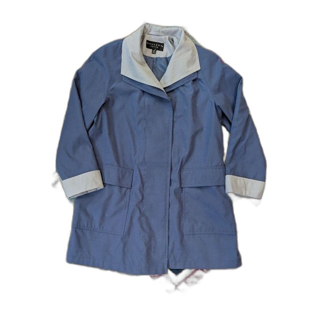 Coastal Grandma Quiet Luxury Vintage Gallery Blue Minimalist Coat XS Nautical